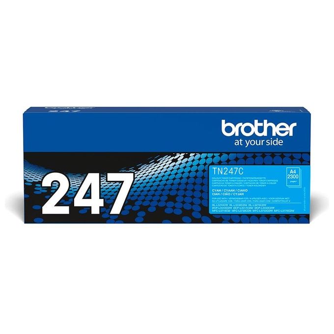 Brother TN247C Toner Originale Alta Capacita' fino a 2300 Pagine per Stampanti Laser DCP L3550CDW HL L3210CW HL L3230CDW HL L3270CDW MFC L3730CDN L3750CDW L3770CDW colore Ciano