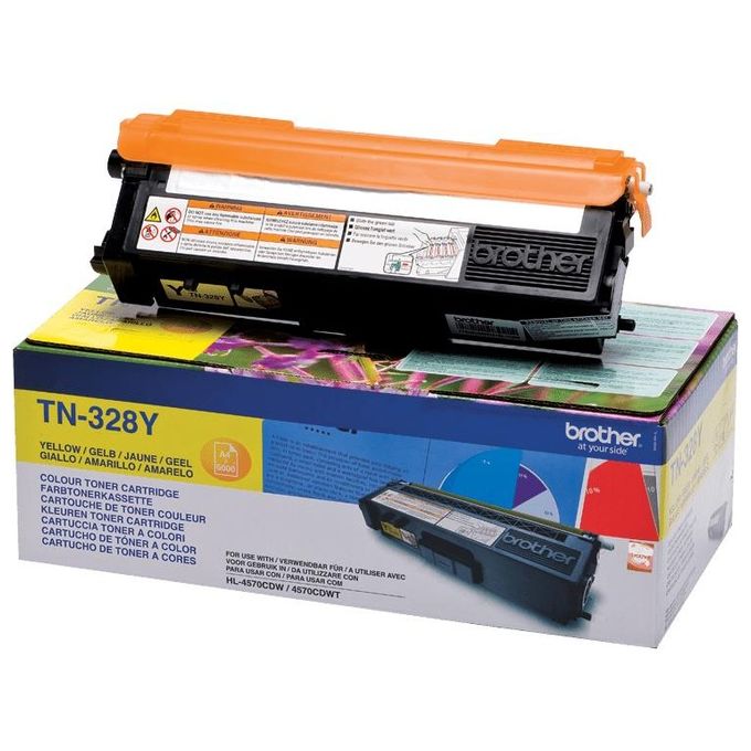 Brother TN328Y Toner Originale per Stampanti Laser a Colori Resa 6000 Pagine colore Giallo