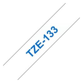 TZE-133 Nastro da 12mm Blu su Trasparente
