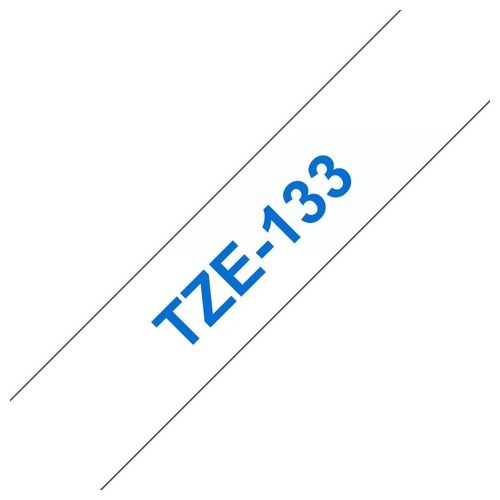 Brother TZE-133 Nastro da 12mm Blu su Trasparente