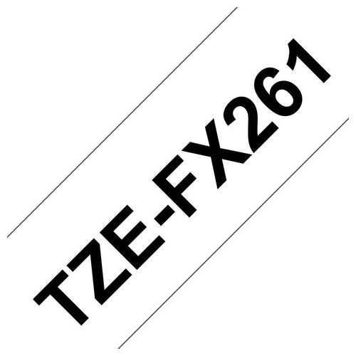 Brother TZe-FX261 Nastro per Etichettatrice Nero su Bianco