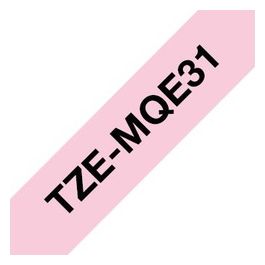 TZE-MQE31 Nastro per Etichettatrice Nero su Rosa 12mm