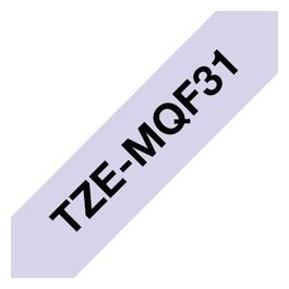 TZe-MQF31 Nastro per Etichettatrice Nero 12mm Nero Lilla
