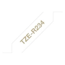 TZE-R234 Nastro per Etichettatrice Oro su Bianco