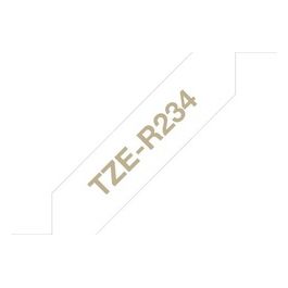 TZE-R234 Nastro per Etichettatrice Oro su Bianco