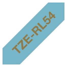 TZE-RL54 Nastro per Stampante Oro su Azzurro 24mm