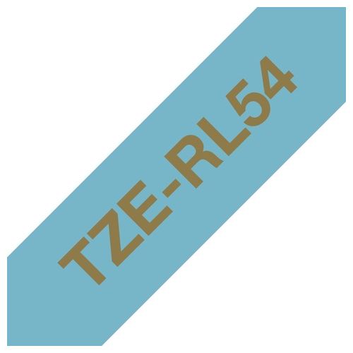 Brother TZE-RL54 Nastro per Stampante Oro su Azzurro 24mm