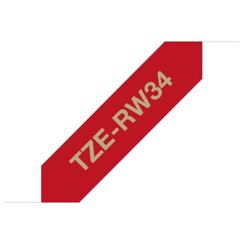 Brother TZE-RW34 Nastro per Etichettatrice Oro su Rosso