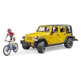 Jeep Wrangler Rubicon Unlimited con Bicicletta e Ciclista