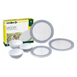 Set Piatti Campeggio Midday Bluebay Bianco e Blu