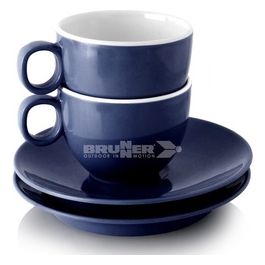 Set Tazzine da Caffe' Dolomit con Piattino Blu