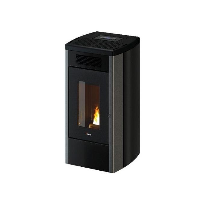 Cadel Stufa Pellet Atena Plus 12 kW Modello 7023115 in Acciaio Titanio