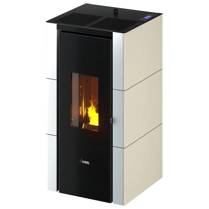Cadel CRISTAL 7 T2 Stufa a Pellet Bianco Riscaldamento Efficiente con Design Moderno e Controllo Avanzato
