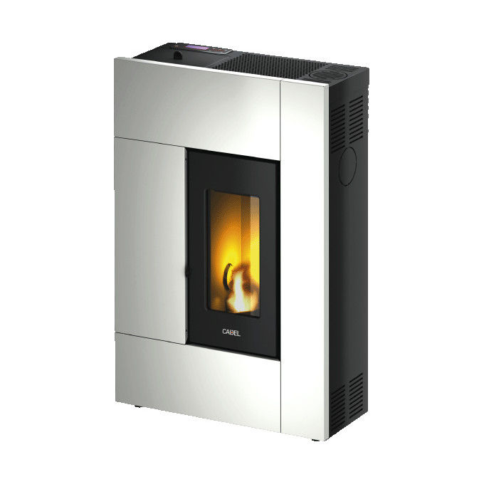 Cadel, Stufa a Pellet Spirit 5, Grigio, Rosso, Bianco, 5 kW, Acciaio