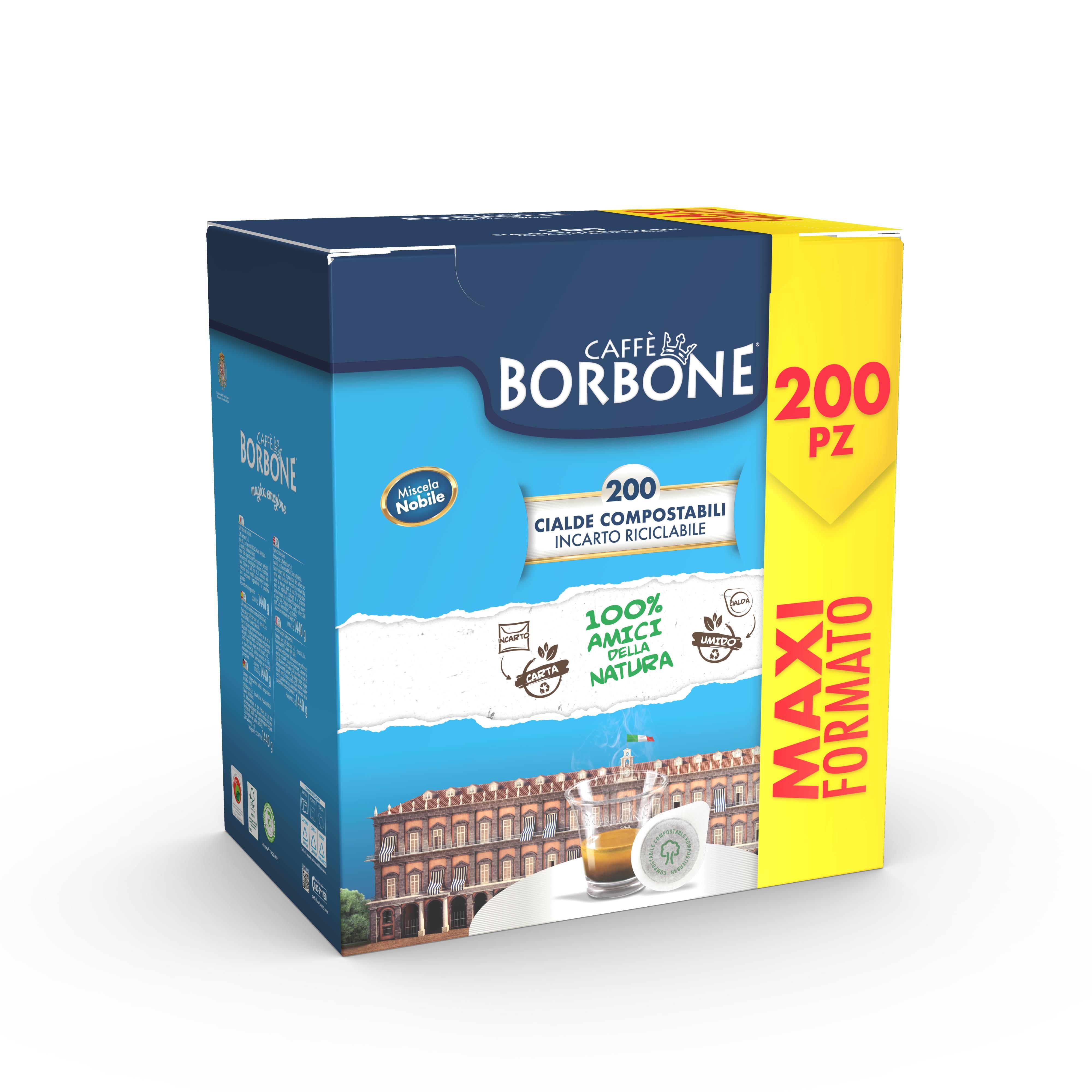50 cialde compostabili in carta caffè Borbone miscela Blu