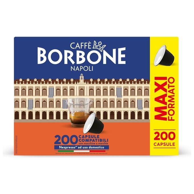 Caffe' Borbone REBBLUNOBILE4X50N Miscela Nobile Capsule Caffe' Compatibili Nespresso 200 pz 5 g Tostatura Media
