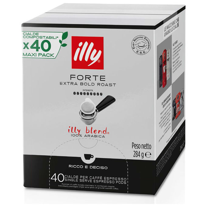 Caffe' Illy Cialde Carta 44mm Monodose Tostato Forte Caffe 100% Arabica (40)