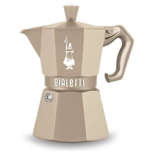 AA2040 Moka Exclusive Induction Caffettiera 3 Tazze Compatibile Induzione Gas Vetroceramica Elettrico colore Desert Sand