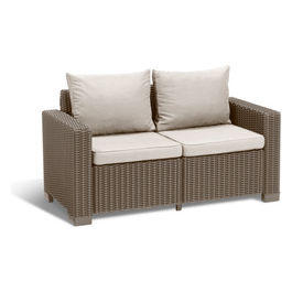 CALIFORNIA SOFA 2 SEATER con cuscini seduta-schienale 141x68x71,5h Cappuccino      