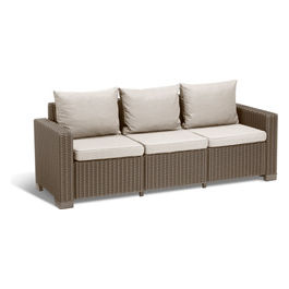 CALIFORNIA SOFA 3 SEATER con cuscini seduta-schienale 198x68x71,5h Cappuccino      