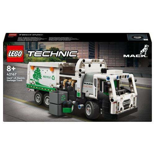 LEGO Technic 42167 Camion della Spazzatura Mack LR Electric, Veicolo Giocattolo Raccolta Rifiuti, Gioco per Bambini 8+ Anni