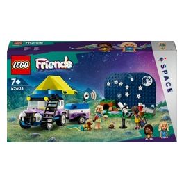 LEGO Friends 42603 Camping-Van Sotto le Stelle, Giochi per Bambini 7+ con Telescopio Giocattolo, Auto, Mini Bamboline e Cane