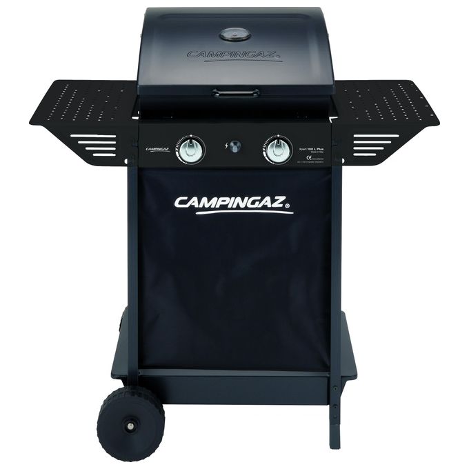 Campingaz Barbecue a Gas Xpert 100 L Plus Rocky con Pietra Vulcanica con 2 Bruciatori e Coperchio con Termometro