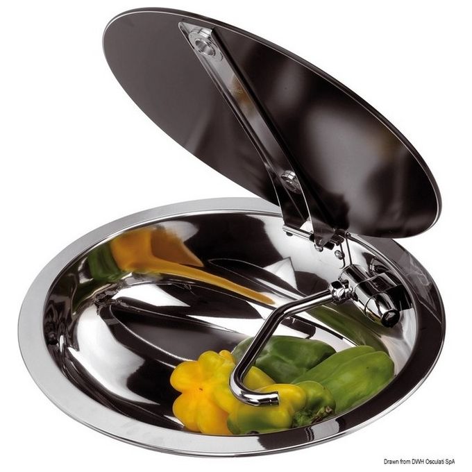 Can Lavello inox con coperchio cestello
