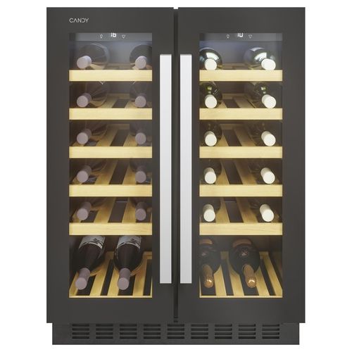 CCVB 60D/1 Cantinetta Vino 38 Bottiglie Classe energetica G Ripiani in legno Illuminazione a Led Controllo digitale 81 cm Nero
