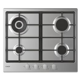 CHG6BR4WX Piano Cottura a Gas 4 Zone Griglie in Ghisa 60 cm Acciaio Inox