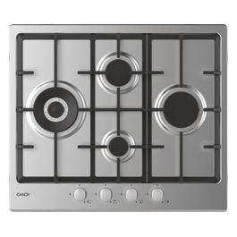 CHG6D4WX Piano Cottura a Gas 4 Zone Griglie in Ghisa 60 cm Acciaio Inox