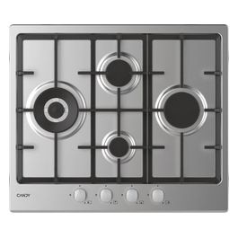 CHG6D4WX Piano Cottura a Gas 4 Zone Griglie in Ghisa 60 cm Acciaio Inox