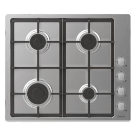 CHG6LX Piano Cottura a Gas su metallo 4 zone Manopola Inox Lateral Inox Griglie in ghisa 60 cm 4 livelli di potenza Inox/Lamiera