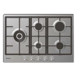 CHG7WLWPX Piano Cottura a Gas 5 Zone Griglie in Ghisa 75 cm Acciaio Inox