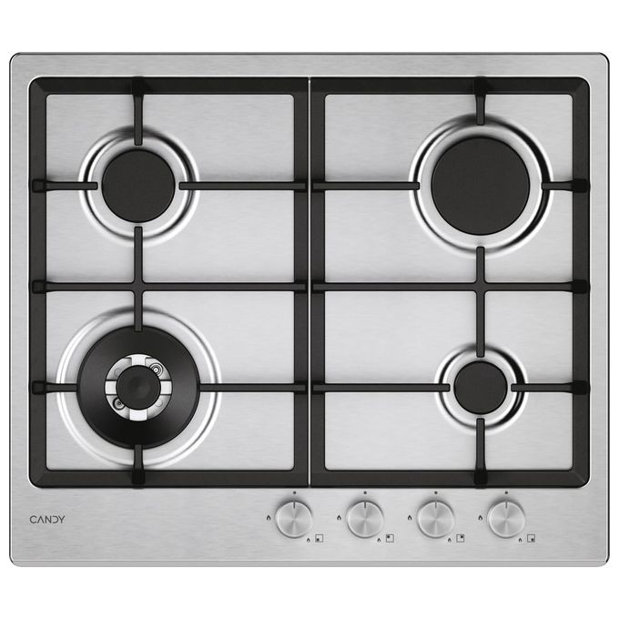 Candy CHG6BF4WTX Piano Cottura a Gas 4 Fuochi 60 cm (Acciaio Inox)