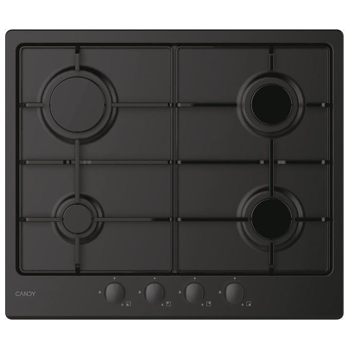 Candy CHW6BRBB Piano Cottura a Gas 4 Zone 60 cm Nero