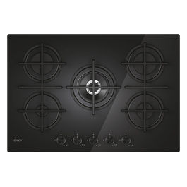 piano cottura a gas 5 fuochi 75 cm da incasso vetro nero CVG74WTB