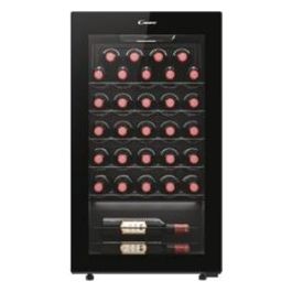 CWC033M Cantinetta refrigerata 33 bottiglie regolazione elettronica porta reversibile in doppio vetro colore nero 3 ripiani in metallo luce Led range temperatura 6°/18°C classe energetica G