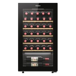 CWC034 Cantinetta Vino Capacità 34 Bottiglie Classe energetica G Ripiani in Legno Temperatura 5-20 °C Libera Installazione colore Nero