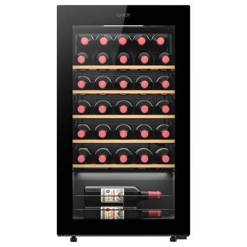 CWC034 DiVino Cantinetta Vino 34 Bottiglie Classe G 37 dB Wi-Fi Ripiani Legno Libera Installazione colore Nero