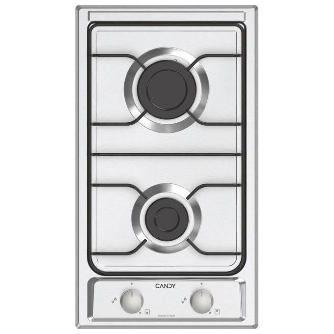 Candy CHW23X Piano Cottura a Gas 2 Fuochi 28.8 cm (Acciaio Inox)