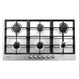 PG960/1SXGH Piano Cottura a Gas 6 Zone Griglie in Ghisa 90 cm Acciaio Inox