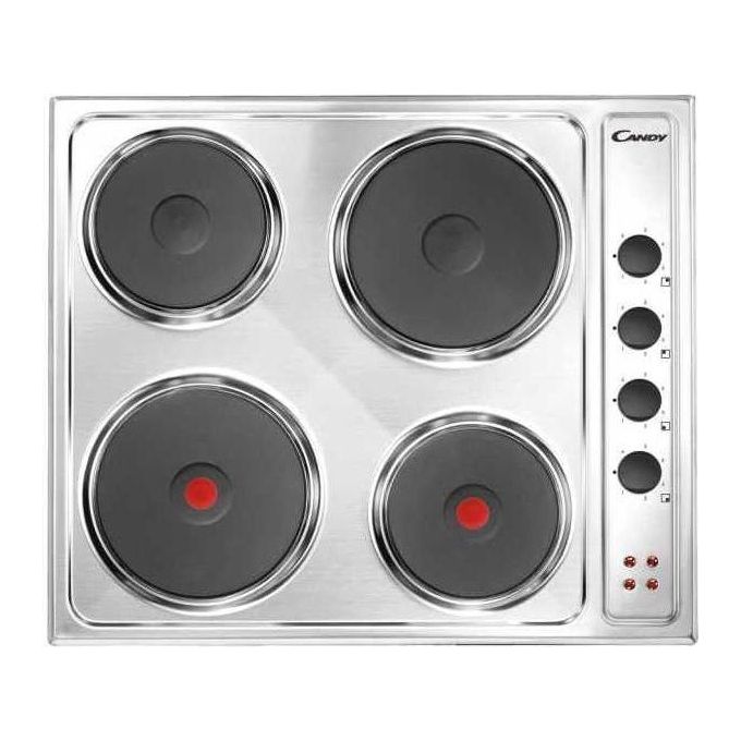 Candy CLE64X Piano Cottura Elettrico 4 Zone Comandi Laterali 60 cm Acciaio Inox