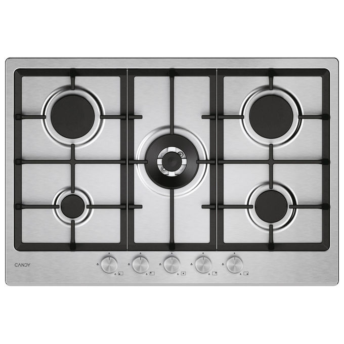 Candy Piano Cottura a Gas Acciaio Inox 74.5 cm 5 Fuochi CHG74WTX