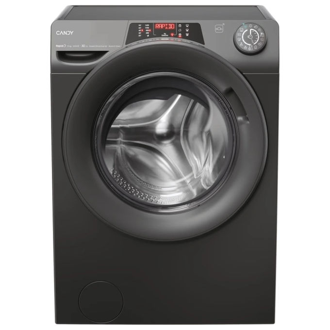 Image of Candy RO6106DWMRR7-1-S RapidÓ - Lavatrice a carica frontale 10 kg, 1600 rpm, Classe A, Wi-Fi + BLE, Funzione vapore, (85×60×58 cm), Antracite