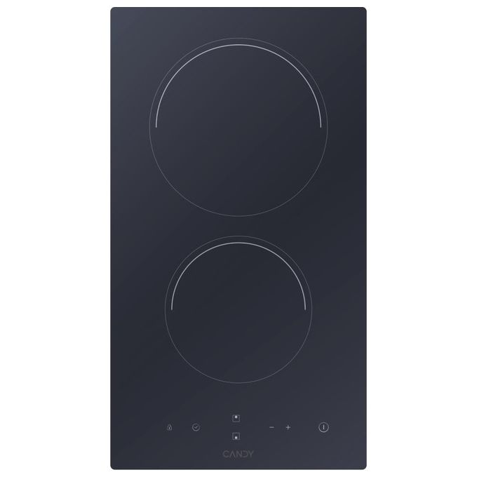 Candy CDH30 – Piano cottura elettrico in vetroceramica 2 zone, Touch Control, (30 cm), Nero