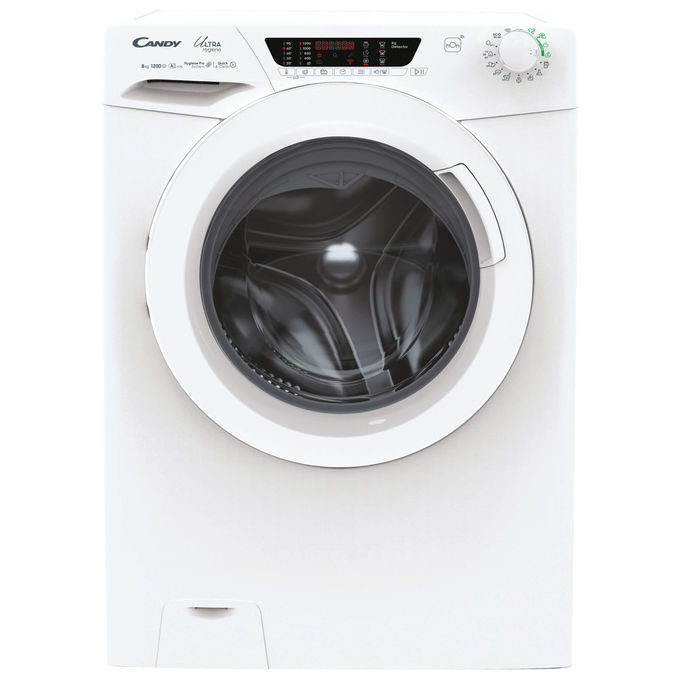 Candy HE 1284TWM6-1-S Ultra Hygiene Lavatrice Carica Frontale 8 Kg 1200 rpm Classe A Inverter Wi-Fi (85x60x53 cm) colore Bianco