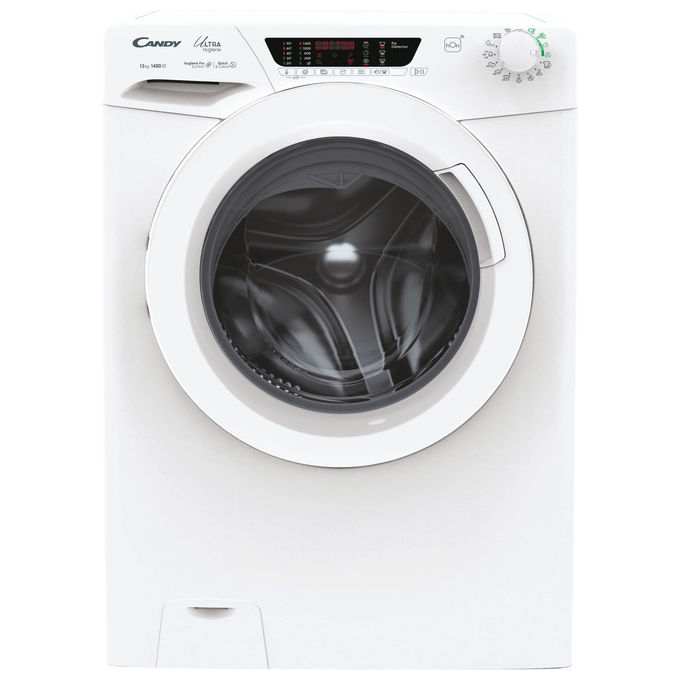 Candy lavatrice carica frontale 13 kg, classe A, 1400 giri, inverter, vapore, Wi-Fi, ciclo igiene, Bianco, HES14134TWM-1-S