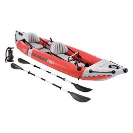 Canoa Escursione Pro Kayak, Lamina Super Resistente con Remi e Pompa 384x94x46cm