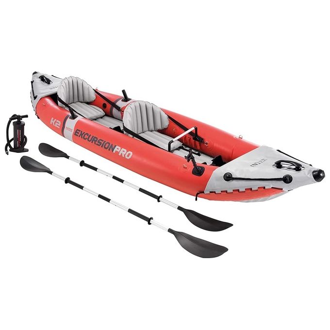 Image of Canoa Escursione Pro Kayak, Lamina Super Resistente con Remi e Pompa 384x94x46cm
